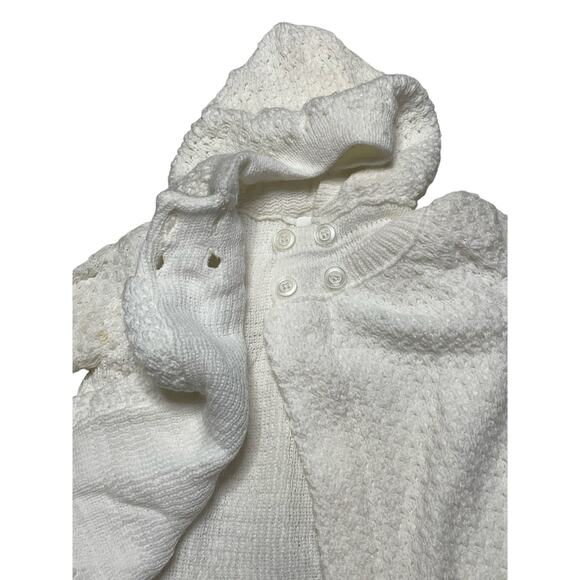Sears Vintage White Sweater Hoodie Baby Jacket Deadstock size 12M - Picture 5 of 11